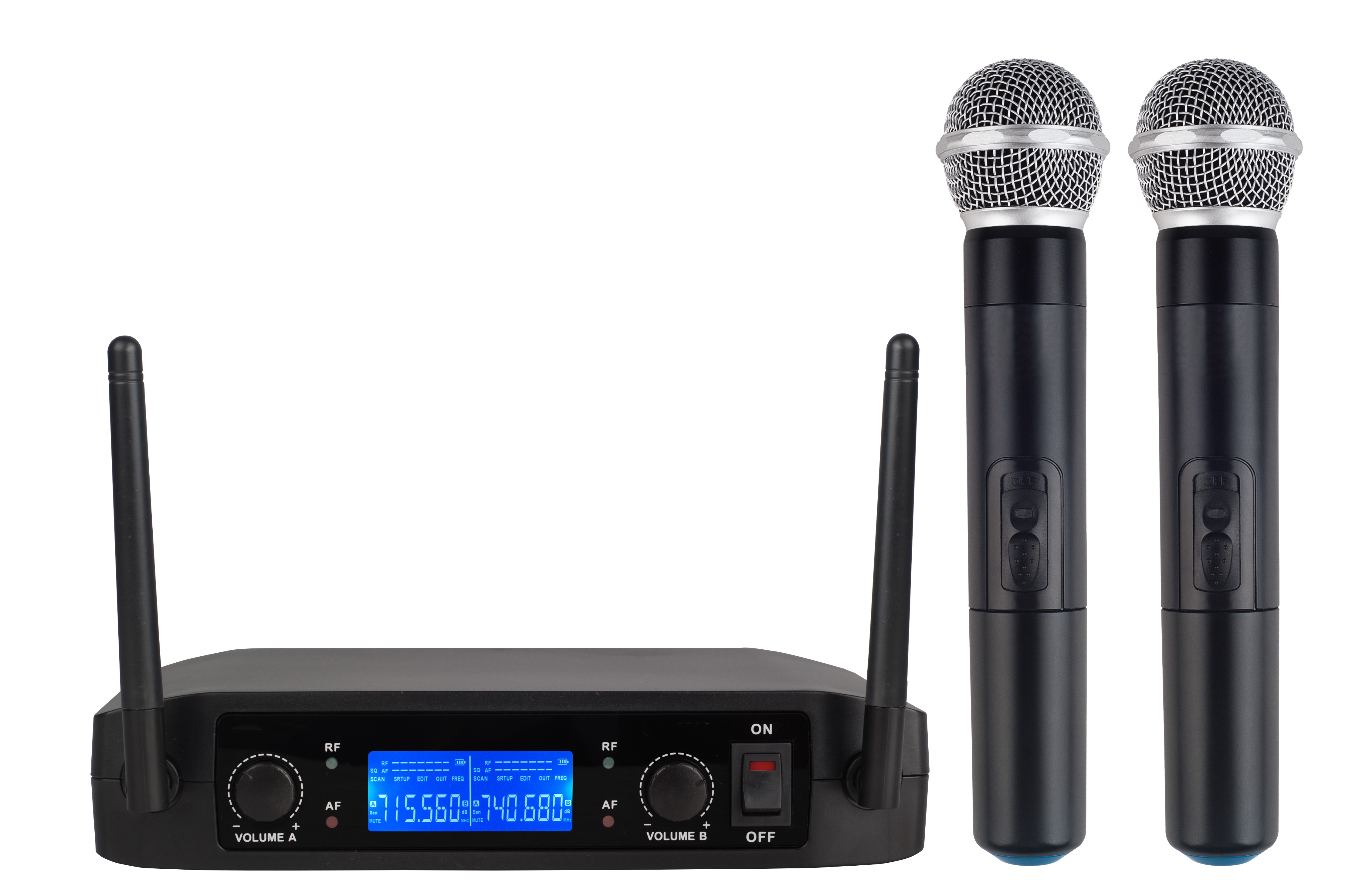 HOT-21 Two channel UHF fixed frequency wireless microphone system