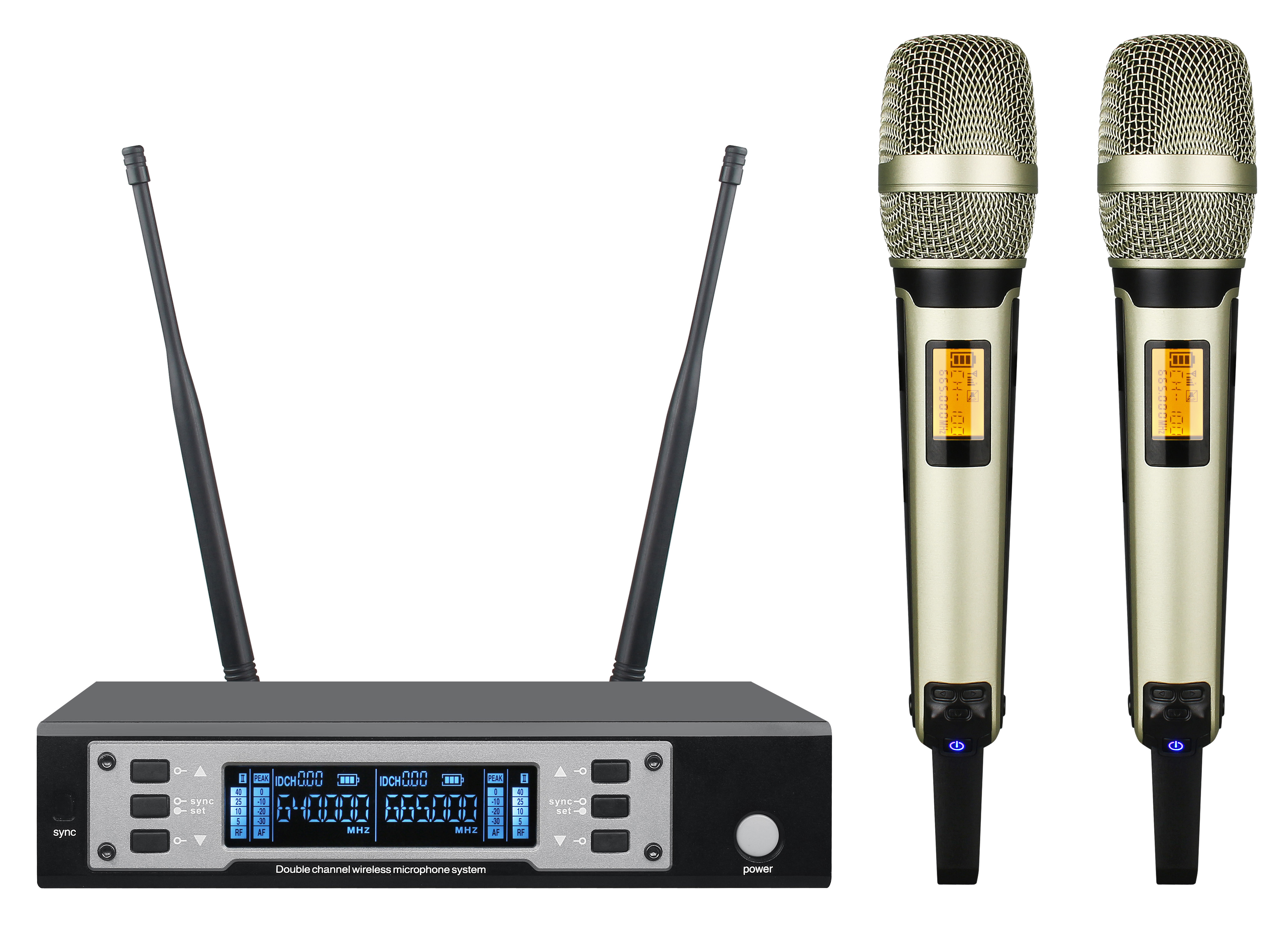 EG-6000 Two channel UHF frequency adjustable wireless microphone system
