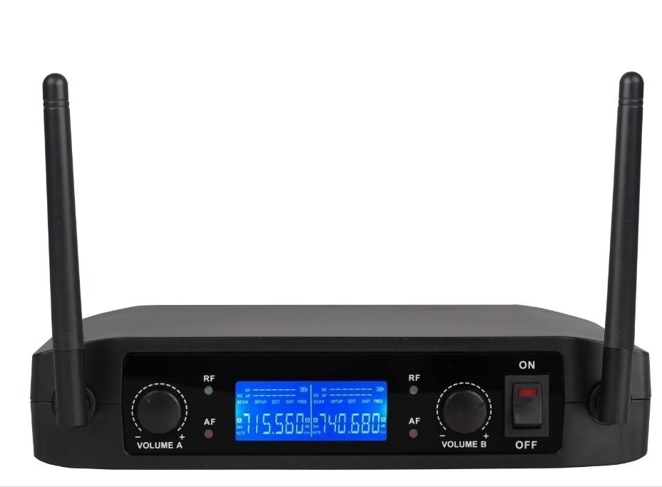 HOT-21 Two channel UHF fixed frequency wireless microphone system