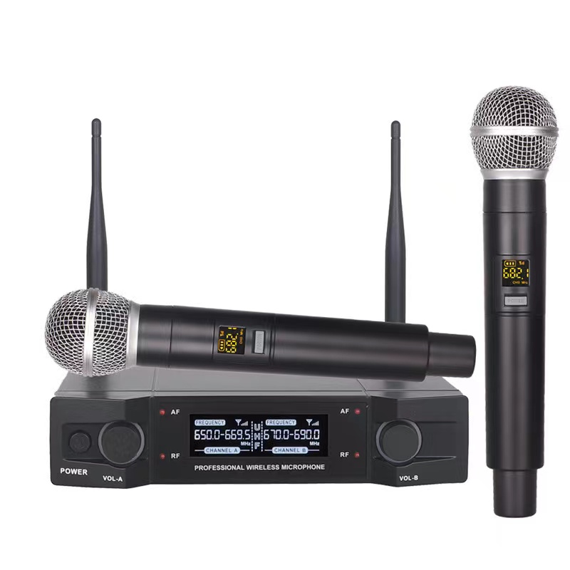 HOT-202 Two channel UHF fixed frequency wireless microphone system