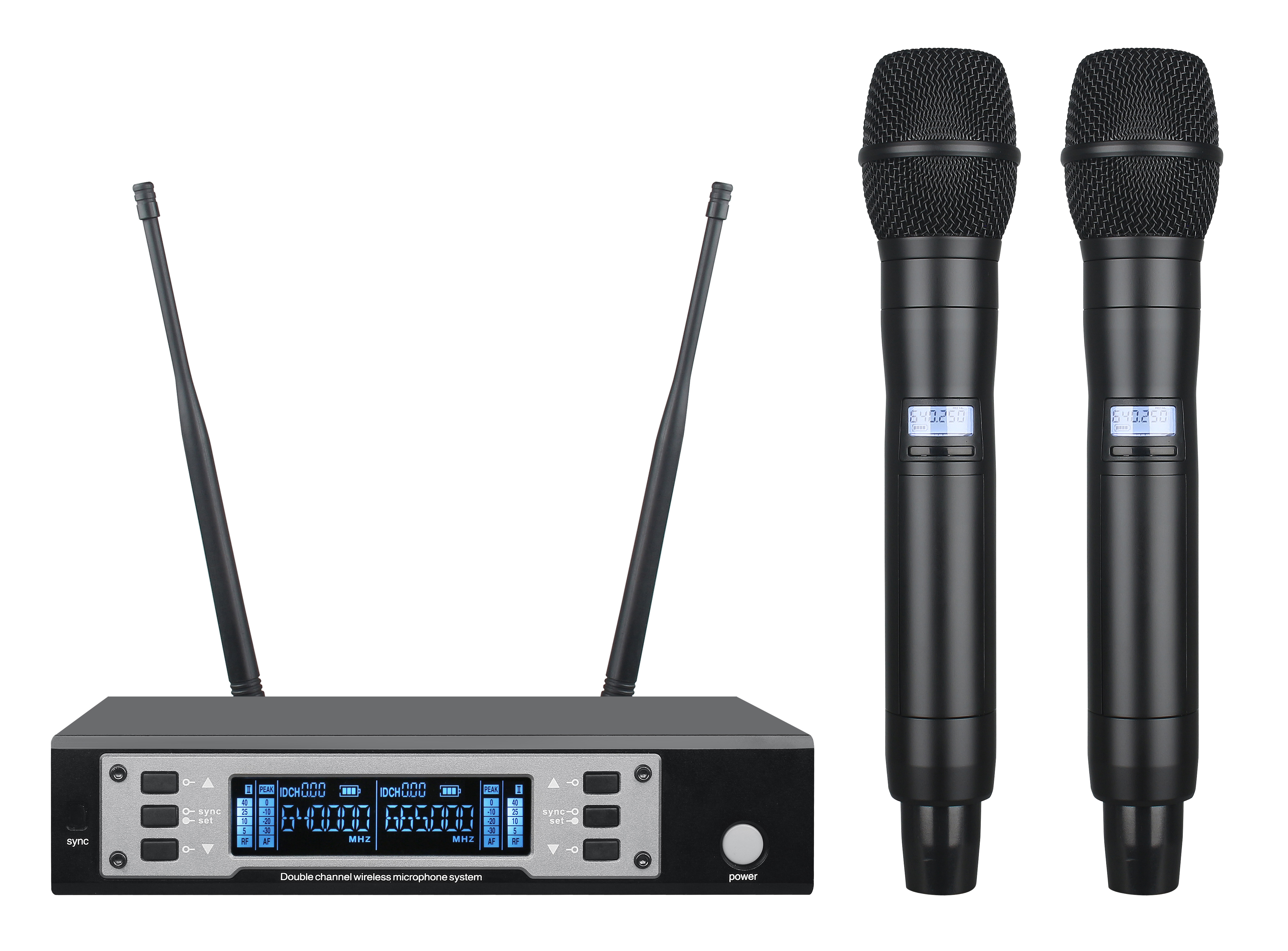 EG-6000 Two channel UHF frequency adjustable wireless microphone system