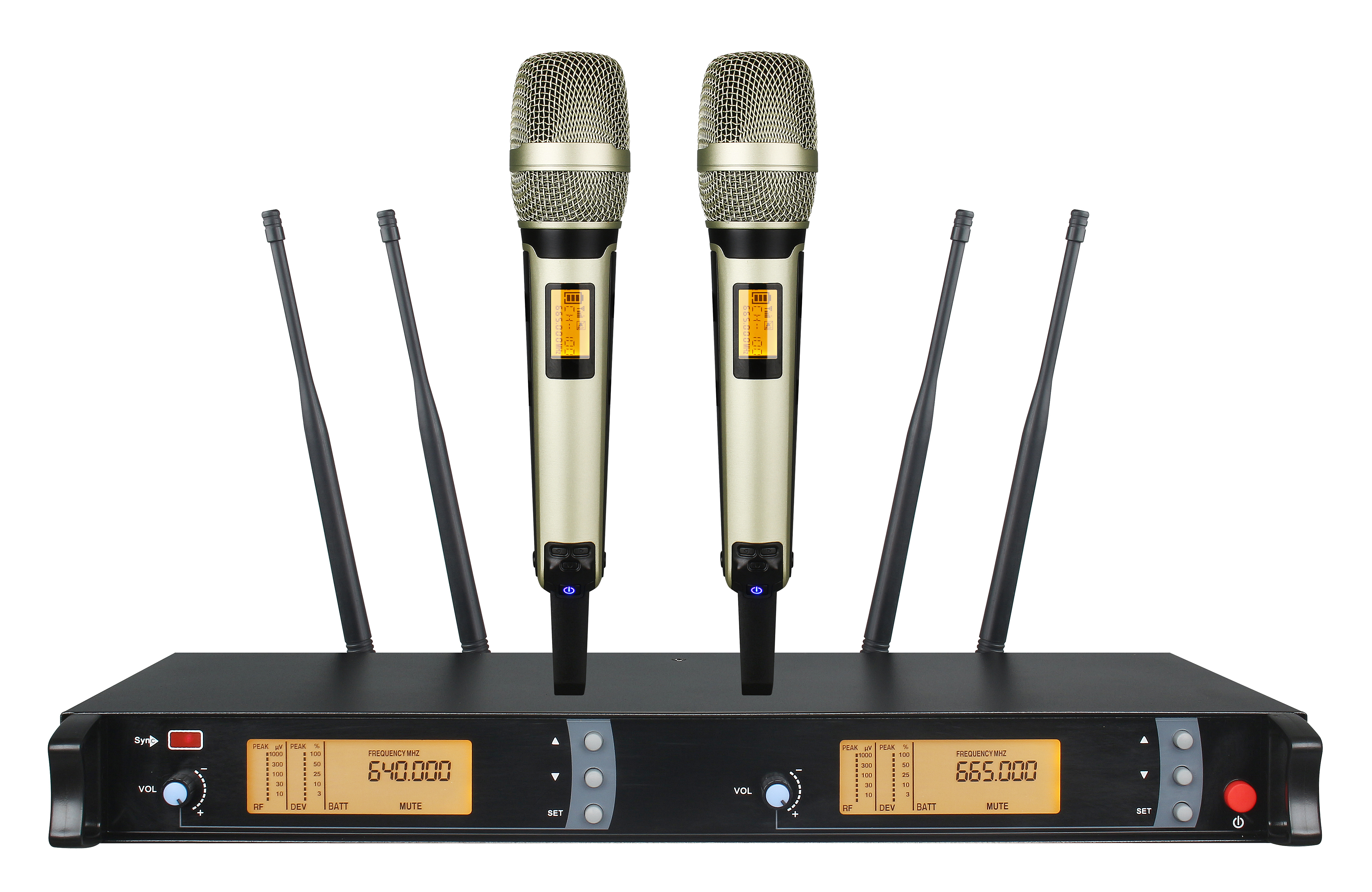 EG-9000 Two channel UHF frequency adjustable wireless microphone system
