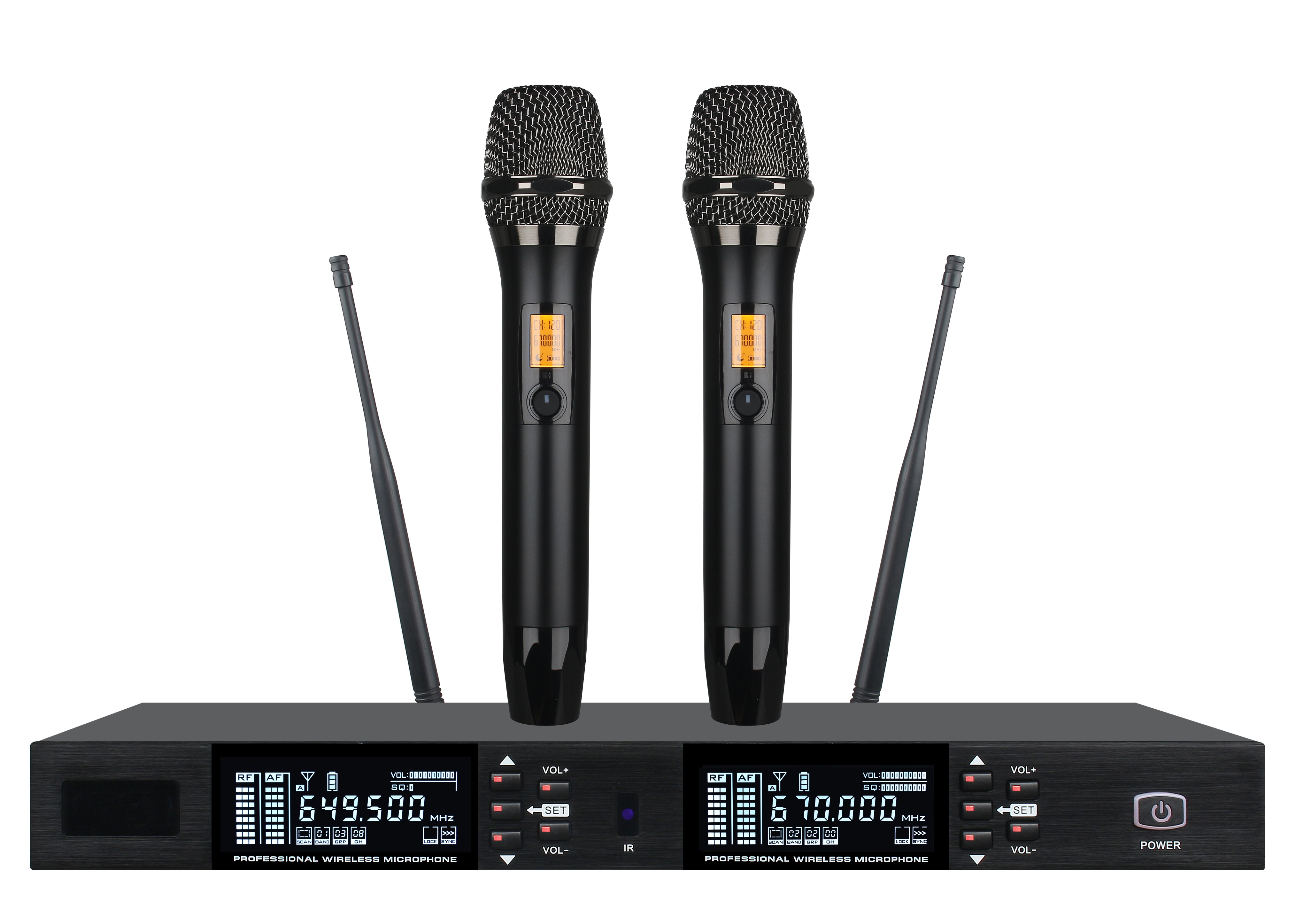 EG-620 Dual Channel UHF Frequency Selectable 