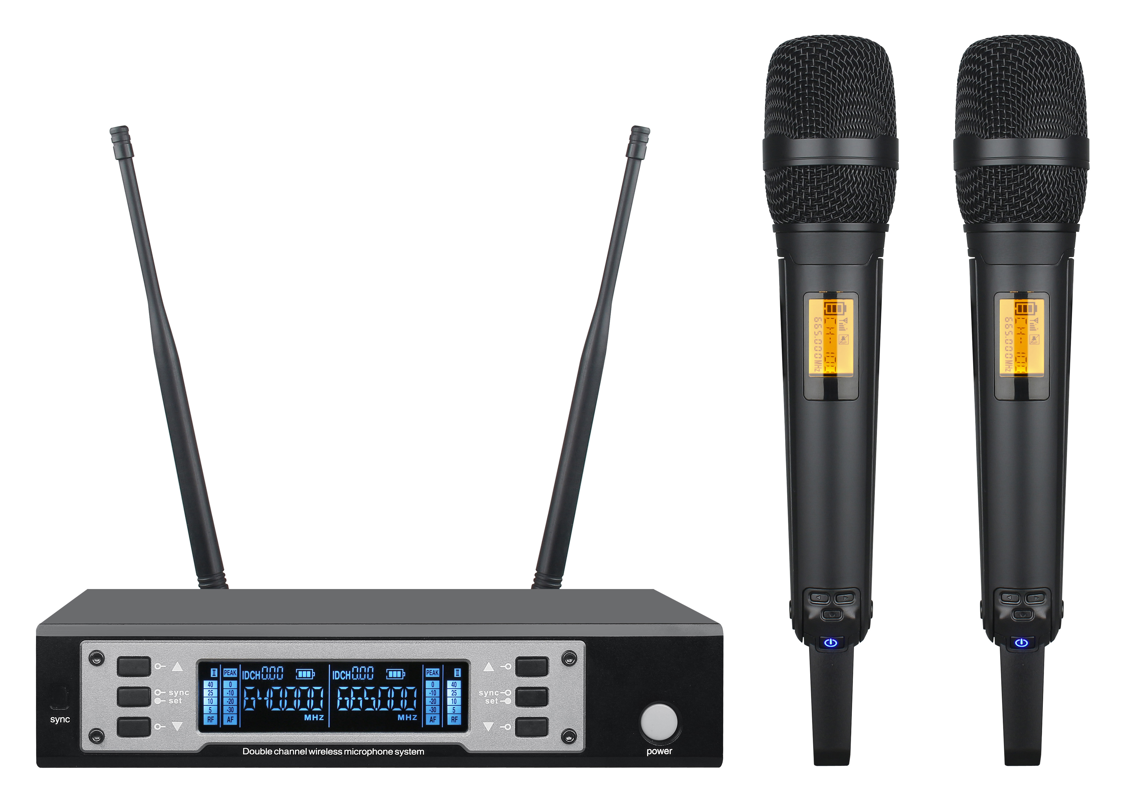 EG-6000 Two channel UHF frequency adjustable wireless microphone system