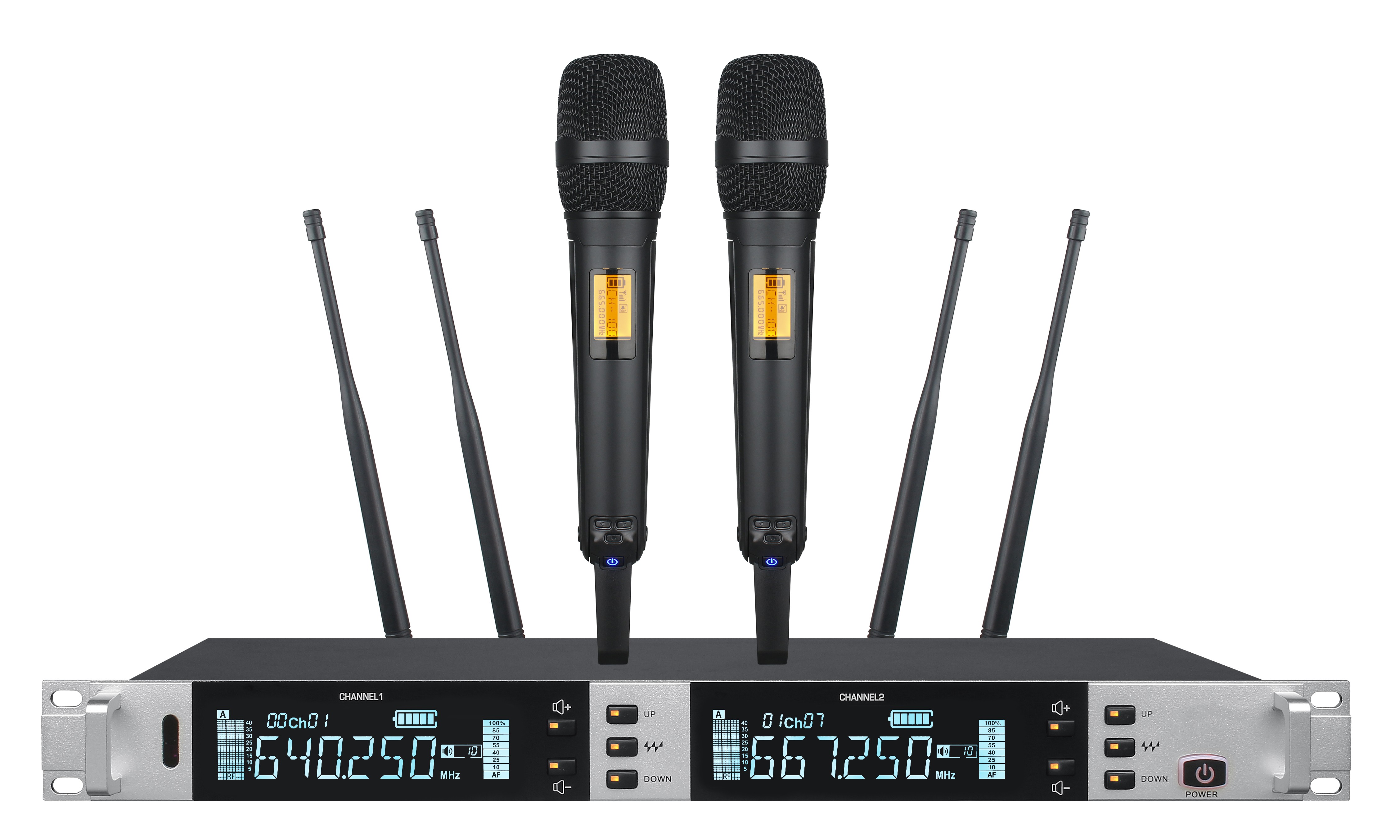 EG-8600 Two Channel UHF Frequency Selectable Wireless Microphone System